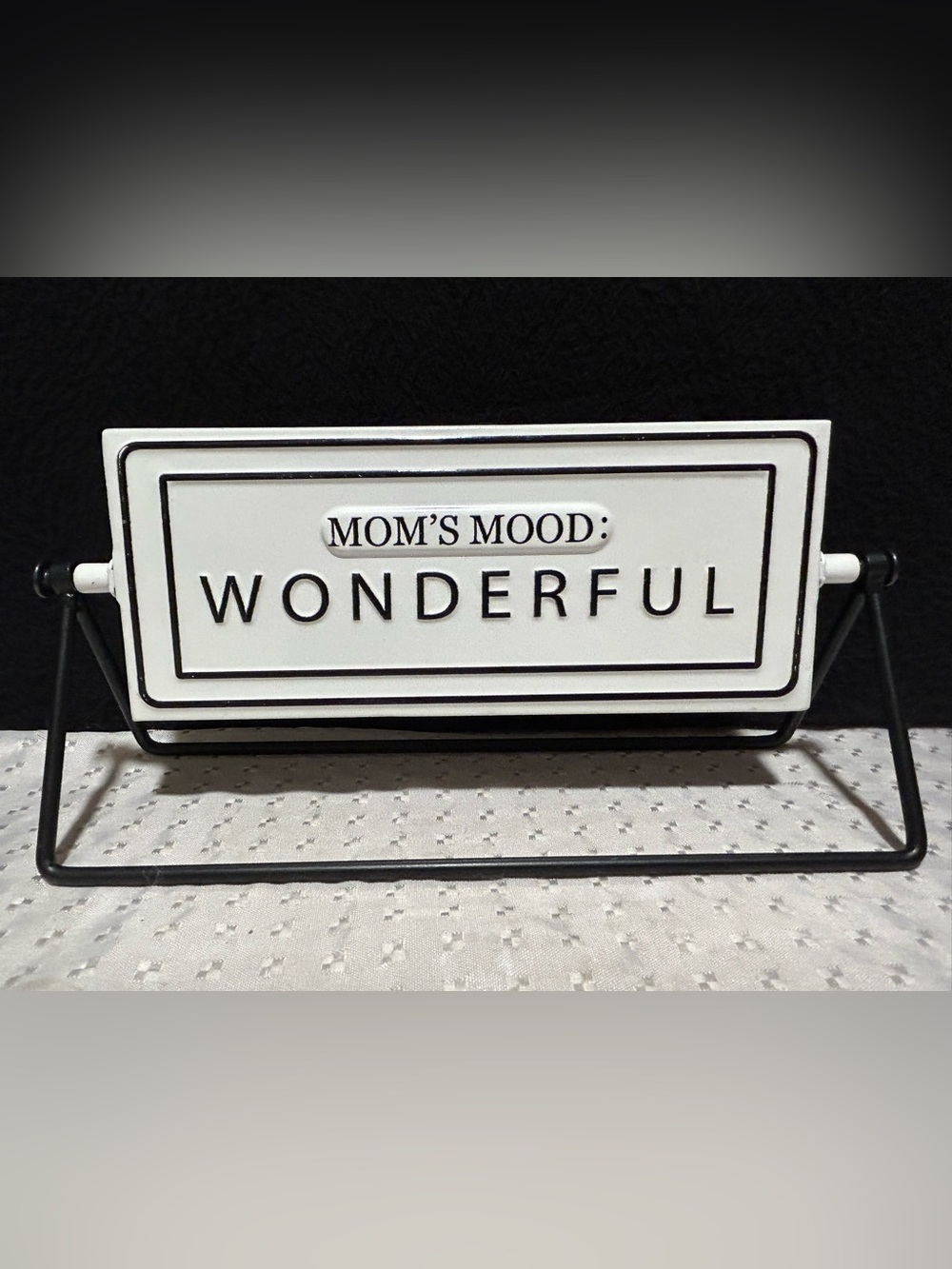 Magnolia Hearth & Hand Mom’s Mood Wonderful/Ask Your Dad Reversible Sign 10"W
